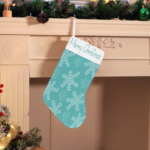 Christmas Stocking – Holiday Sock – Cold Teal Christmas Stockings Christmas Decorations 3