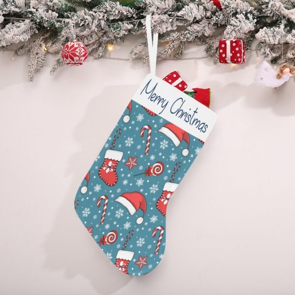 Christmas Stocking – Holiday Sock – Santa Canes Christmas Christmas Decorations 2