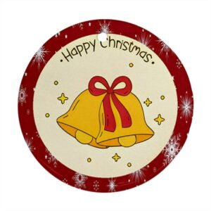 Red Christmas Holiday Tile Tree Ornaments – Red Bells (round) – Imported CN Christmas Decorations 21