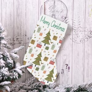 Christmas Stocking – Holiday Sock – Green Trees Christmas Christmas Decorations