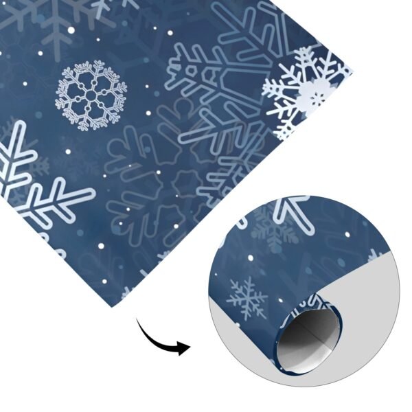 Gift Wrapping Paper – Coated Gift Wrap – Blue Snowflakes – 1 Roll Gifts/Party/Celebration Birthday present paper 2