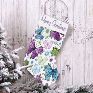 Christmas Stocking – Holiday Sock – Bougie Butterflies Christmas Christmas Decorations 2