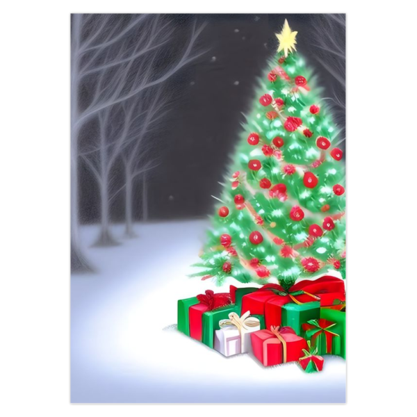 Color Tree Christmas Holiday Greeting Cards – 5, 10 Or 25 Pack Christmas Greeting Cards cards 5