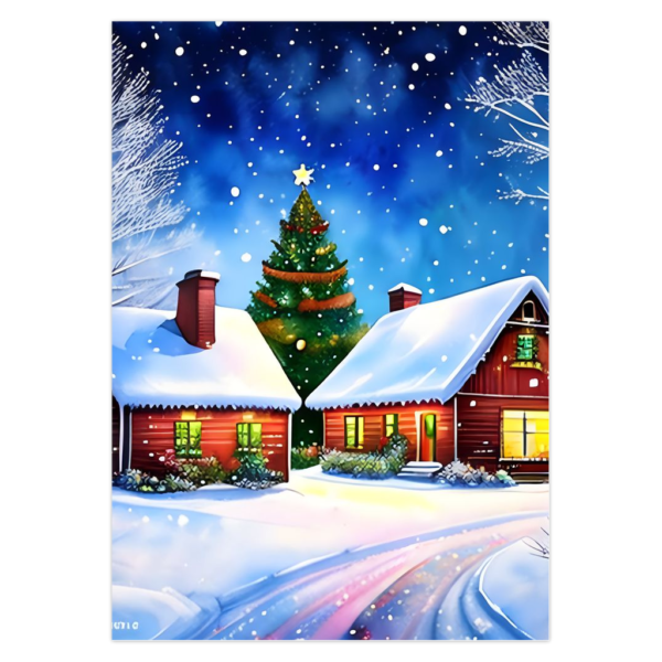 Big Christmas Tree House Christmas Holiday Greeting Cards – 5, 10 Or 25 Pack Christmas Greeting Cards cards 6