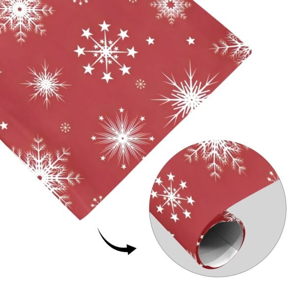 Gift Wrapping Paper – Coated Gift Wrap – Red Snowflakes – 1 Roll Gifts/Party/Celebration Birthday present paper 2