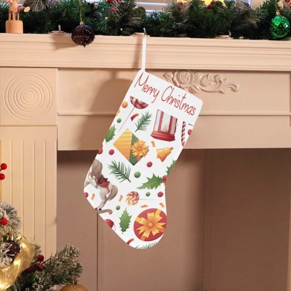 Christmas Stocking – Holiday Sock – Rocking Horse Christmas Stockings Christmas Decorations 3