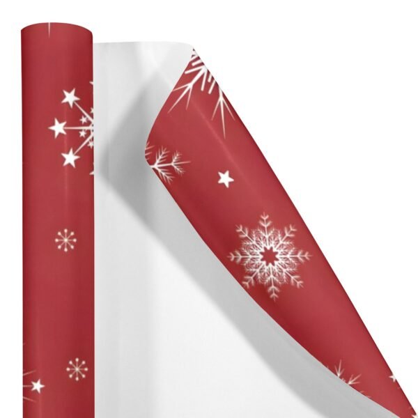 Gift Wrapping Paper – Coated Gift Wrap – Red Snowflakes – 1 Roll Gifts/Party/Celebration Birthday present paper 4