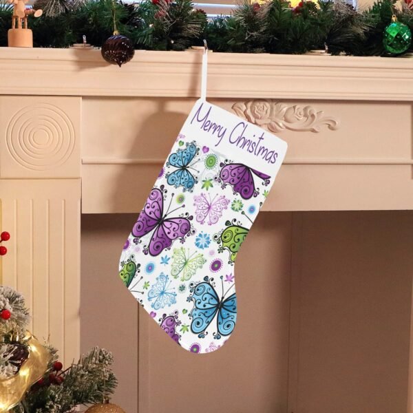 Christmas Stocking – Holiday Sock – Bougie Butterflies Christmas Christmas Decorations 3