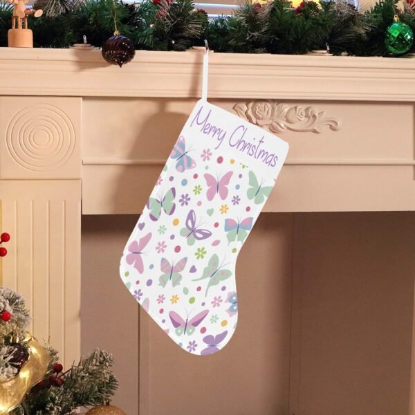 Christmas Stocking – Holiday Sock – Butterflies Christmas Christmas Decorations 4