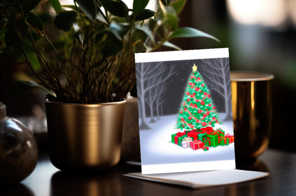 Color Tree Christmas Holiday Greeting Cards – 5, 10 Or 25 Pack Christmas Greeting Cards cards 4