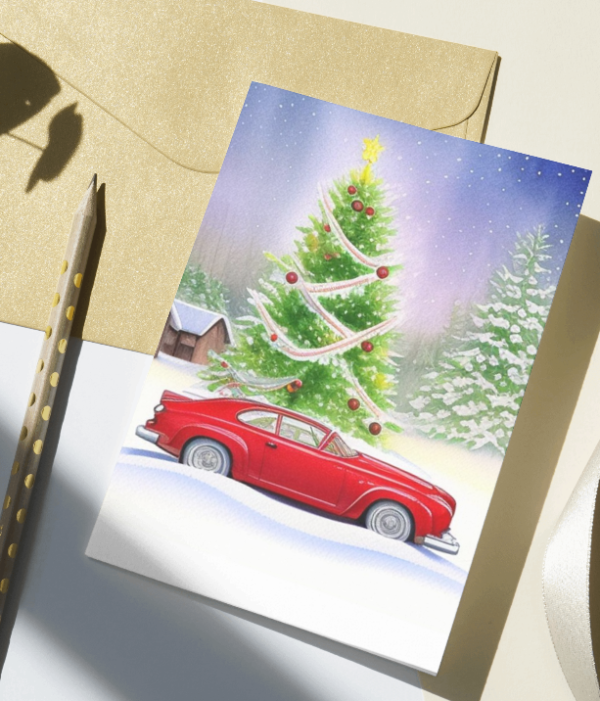 Winter Ride Christmas Holiday Greeting Cards – 5, 10 Or 25 Pack Christmas Greeting Cards cards 2