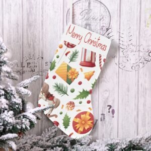 Christmas Stocking – Holiday Sock – Rocking Horse Christmas Stockings Christmas Decorations