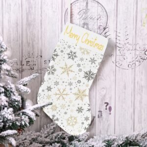 Christmas Stocking – Holiday Sock – Gold Flakes Christmas Christmas Decorations