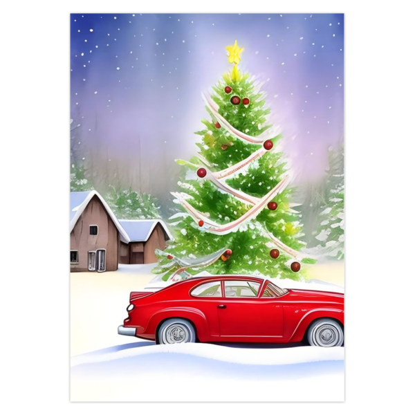 Winter Ride Christmas Holiday Greeting Cards – 5, 10 Or 25 Pack Christmas Greeting Cards cards 5