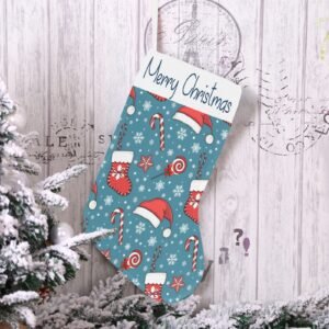 Christmas Stocking – Holiday Sock – Santa Canes Christmas Christmas Decorations