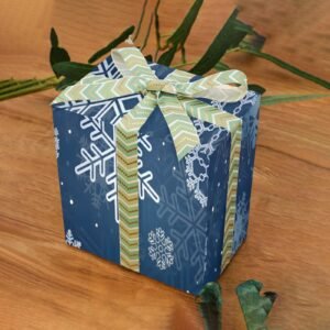 Gift Wrapping Paper – Coated Gift Wrap – Blue Snowflakes – 1 Roll Gifts/Party/Celebration Birthday present paper 2