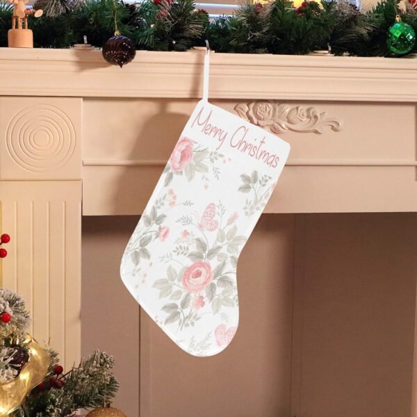 Christmas Stocking – Holiday Sock – Vintage Rose Christmas Christmas Decorations 3