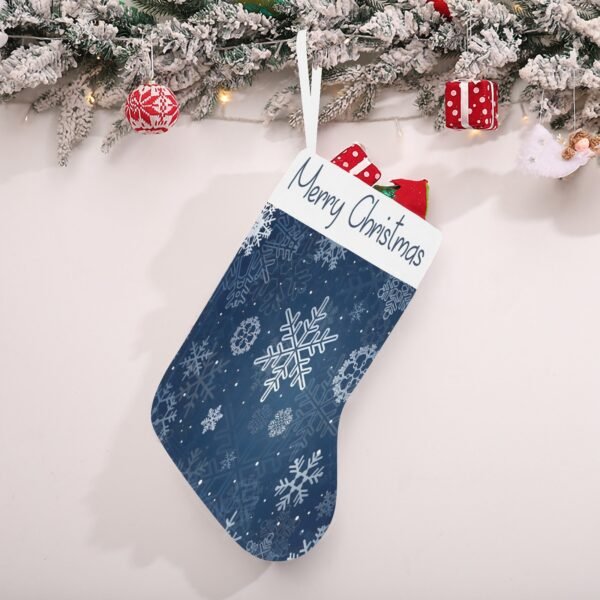 Christmas Stocking – Holiday Sock – Blue Snowflakes Christmas Stockings Christmas Decorations 2