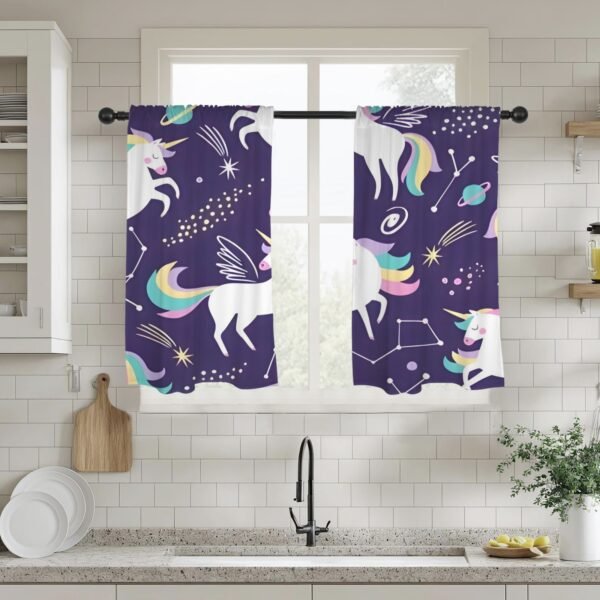 Purple Unicorns – Window Curtains – Blackout Window Drapes 28×40 28x40 Curtains bedroom curtains