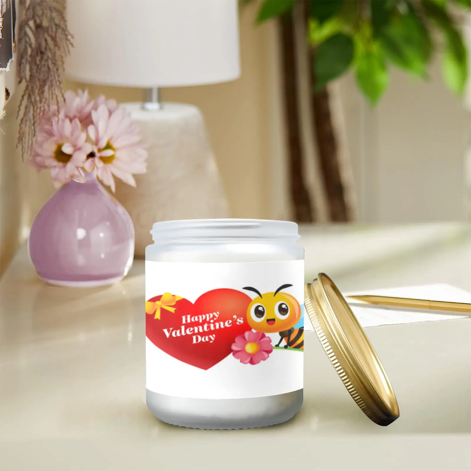 Scented Candle – Valentine’s Day Gift for Him or Her – Happy V Bee Scented Candles aromatherapy candles 3
