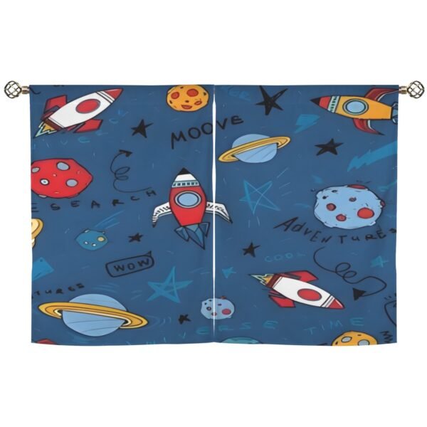 Space Rocket – Window Curtains – Blackout Window Drapes 28×40 28x40 Curtains bedroom curtains 6