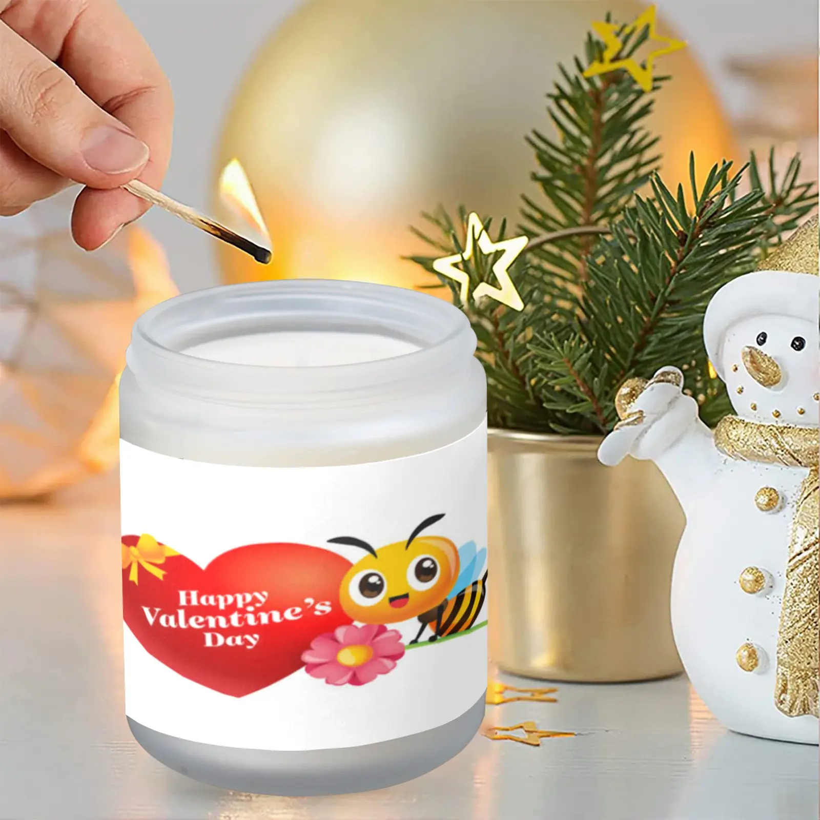 Scented Candle – Valentine’s Day Gift for Him or Her – Happy V Bee Scented Candles aromatherapy candles 4