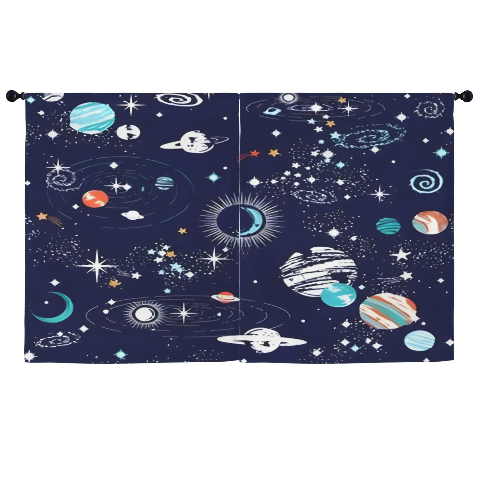 Sketched Space – Large Window Curtains – Blackout Drapes 52×63 52x63 Curtains bedroom curtains 5