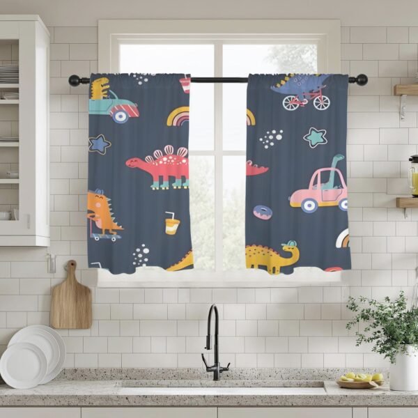 Dinosaur Donuts – Window Curtains – Blackout Window Drapes 28×40 28x40 Curtains bedroom curtains