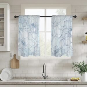 Blue Crocus – Window Curtains – Blackout Window Drapes 28×40 28x40 Curtains bedroom curtains