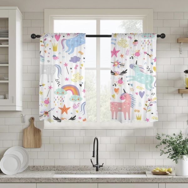 Pastel Unicorns – Window Curtains – Blackout Window Drapes 28×40 28x40 Curtains bedroom curtains