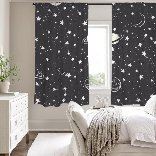 Dark Space – Large Window Curtains – Blackout Drapes 52×63 52x63 Curtains bedroom curtains