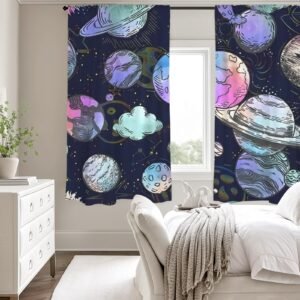 Pastel Universe – Large Window Curtains – Blackout Drapes 52×63 52x63 Curtains bedroom curtains 2