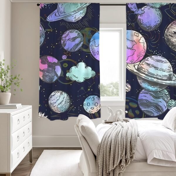 Pastel Universe – Large Window Curtains – Blackout Drapes 52×63 52x63 Curtains bedroom curtains