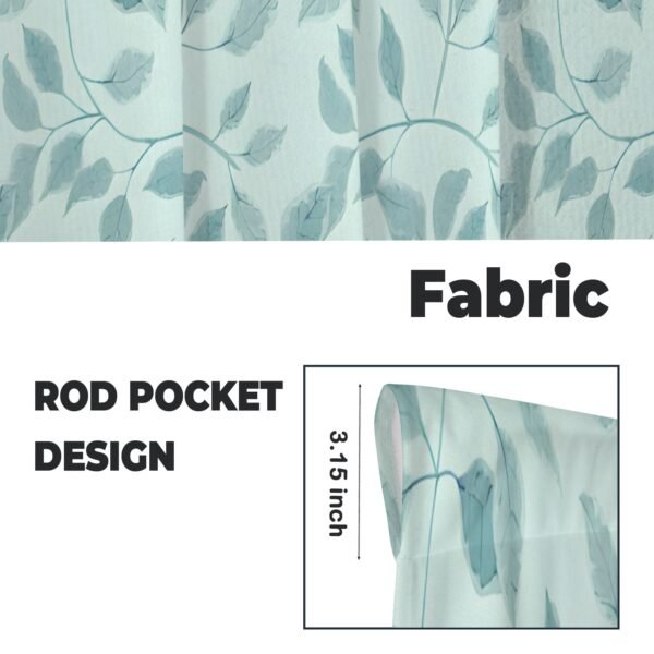 Teal Leaves – Window Curtains – Blackout Window Drapes 28×40 28x40 Curtains bedroom curtains 5