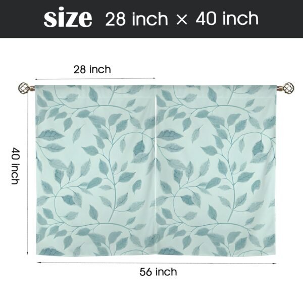 Teal Leaves – Window Curtains – Blackout Window Drapes 28×40 28x40 Curtains bedroom curtains 3