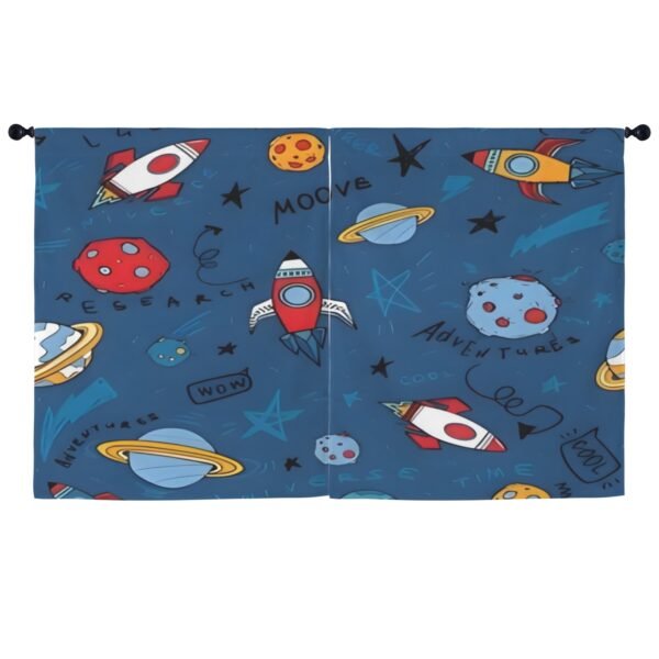 Space Rocket – Large Window Curtains – Blackout Drapes 52×63 52x63 Curtains bedroom curtains 6