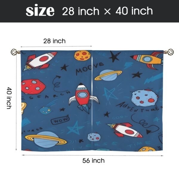 Space Rocket – Window Curtains – Blackout Window Drapes 28×40 28x40 Curtains bedroom curtains 3