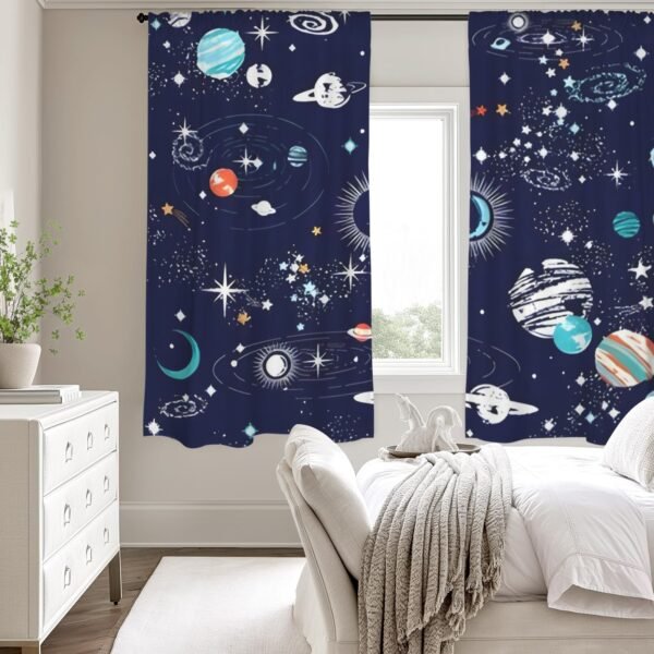 Sketched Space – Large Window Curtains – Blackout Drapes 52×63 52x63 Curtains bedroom curtains