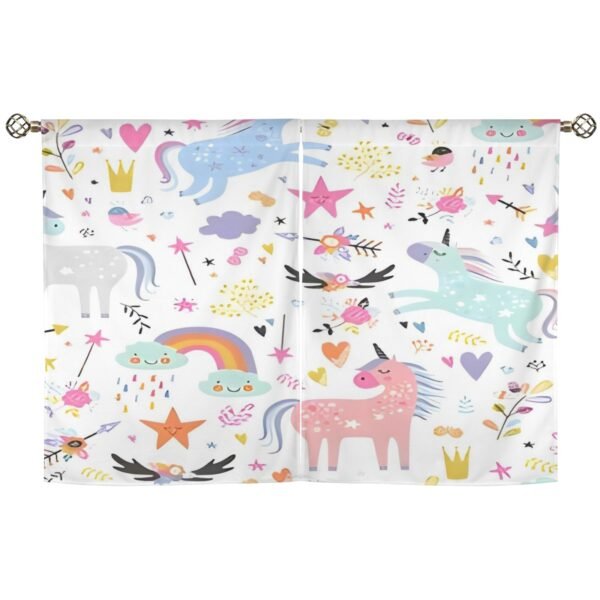 Pastel Unicorns – Window Curtains – Blackout Window Drapes 28×40 28x40 Curtains bedroom curtains 6