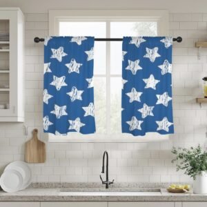 Blue Stars – Window Curtains – Blackout Window Drapes 28×40 28x40 Curtains bedroom curtains