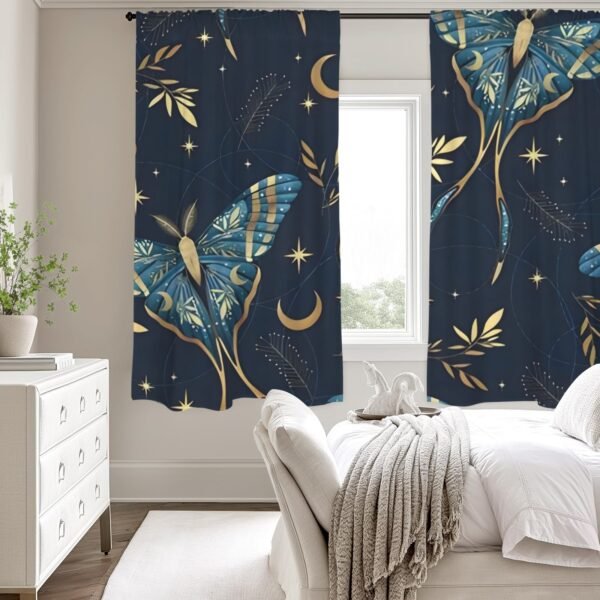 Golden Butterfly – Large Window Curtains – Blackout Drapes 52×63 52x63 Curtains bedroom curtains