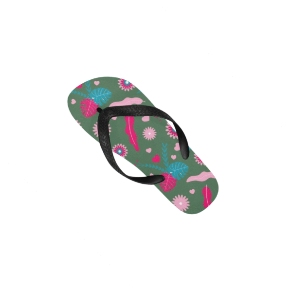 Unisex Flip Flops – Summer Beach Sandals – Pink Eucalyptus Flip Flops Beach footwear 5