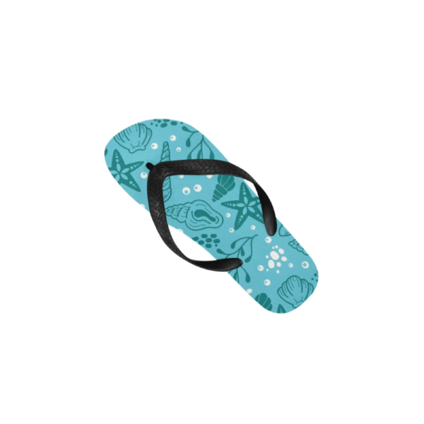 Unisex Flip Flops – Summer Beach Sandals – Blue Shells Flip Flops Beach footwear 5