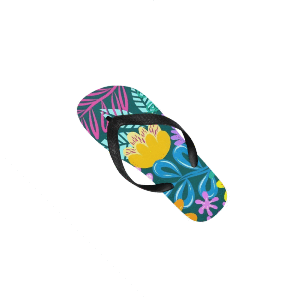 Unisex Flip Flops – Summer Beach Sandals – Pastel Jungle Flip Flops Beach footwear 5