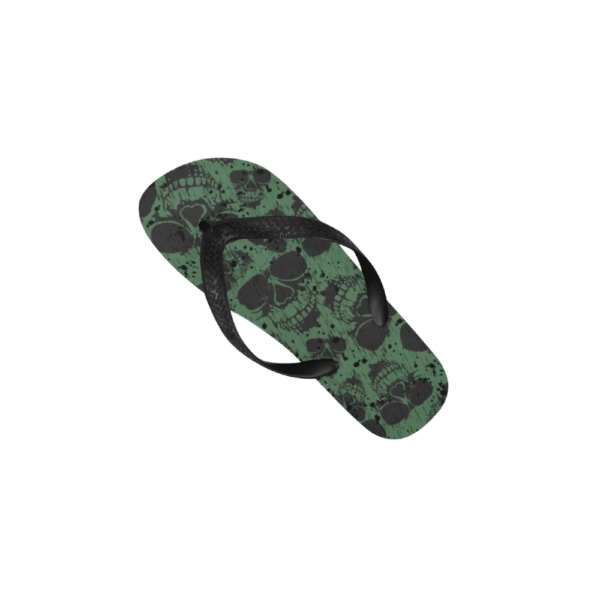 Unisex Flip Flops – Summer Beach Sandals – Rock and Roll Skulls Flip Flops Beach footwear 5