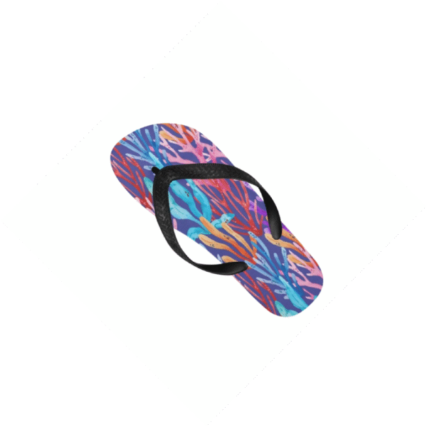 Unisex Flip Flops – Summer Beach Sandals – Painted Coral Flip Flops Beach footwear 5