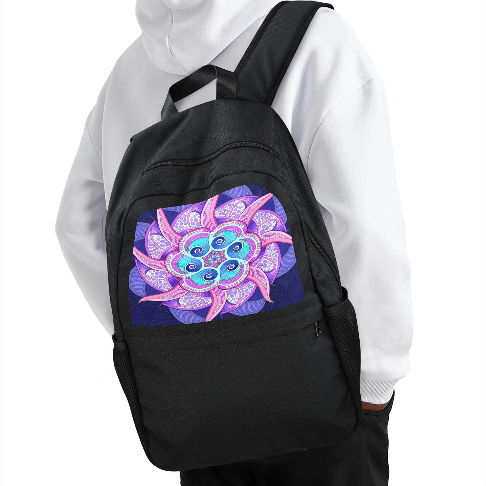 Back to School Backpack for Teens, College, Office – Laptop Compartment – Pastel Fractal Casual Backpack Bags/Backpacks back to school backpack 4