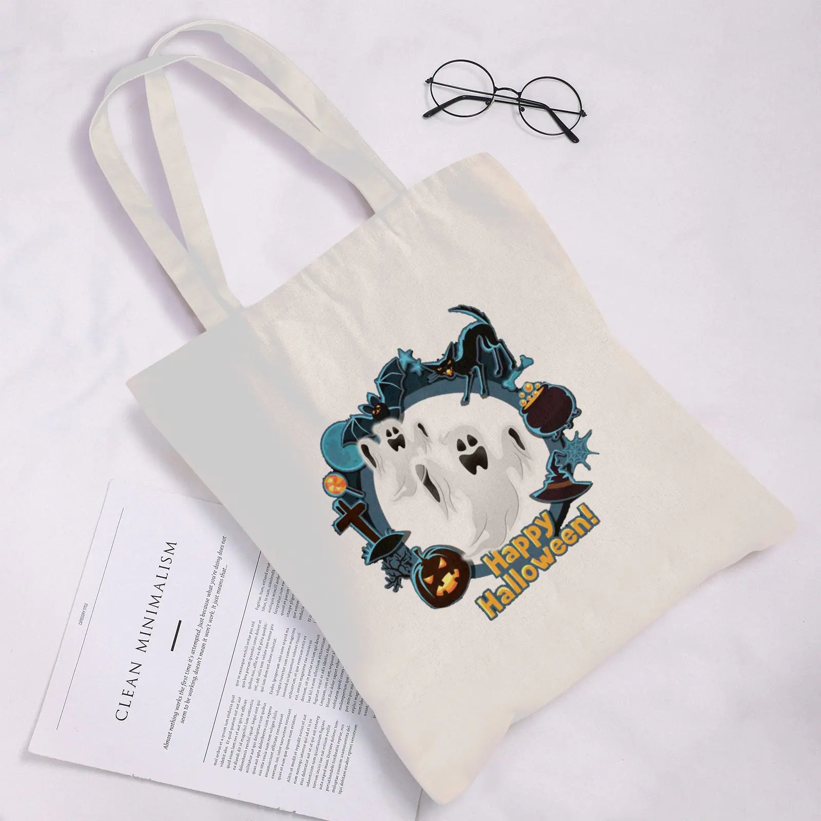 Halloween Tote Bag – Reusable Washable Cotton Ghost Bag Tote Bags boo halloween tote 3 Halloween Tote Bag – Reusable Washable Cotton Ghost Bag Tote Bags boo halloween tote 3