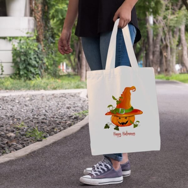 Halloween Tote Bag – Reusable Washable Cotton PumpWitch Bag Tote Bags boo halloween tote 5