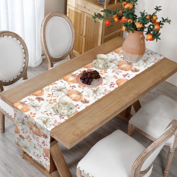 Peach Pumpkins | Thanksgiving Table Runner 72×13 – 100% Polyester, Rustic Fall Harvest Dining Decor, Machine Washable Holiday Table Decoration Table Runners 72x13 table runner 7